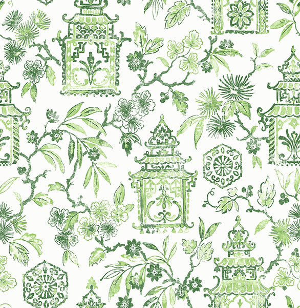 Helaine Green Pagoda Wallpaper from the Happy Collection