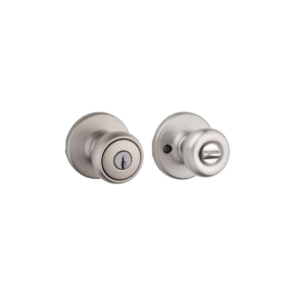 Satin Nickel Security Keyed Entry Exterior Tylo Lockset Knob ;