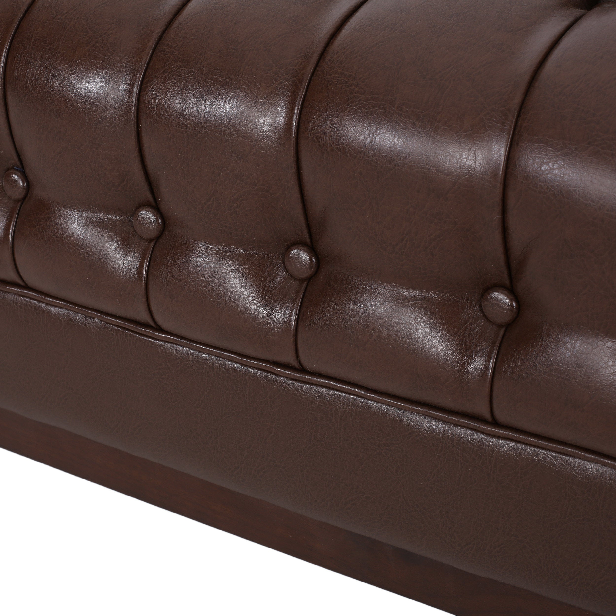 Elias Contemporary Faux Leather Tufted 3 Seater Sofa