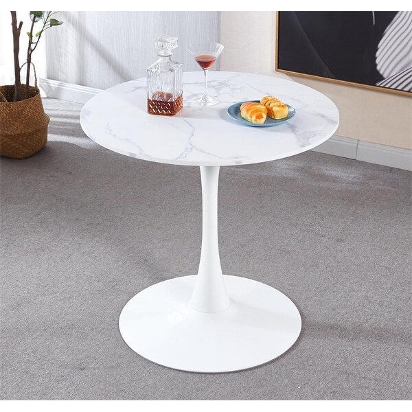 White Marble Color Top，MDF Dining Table