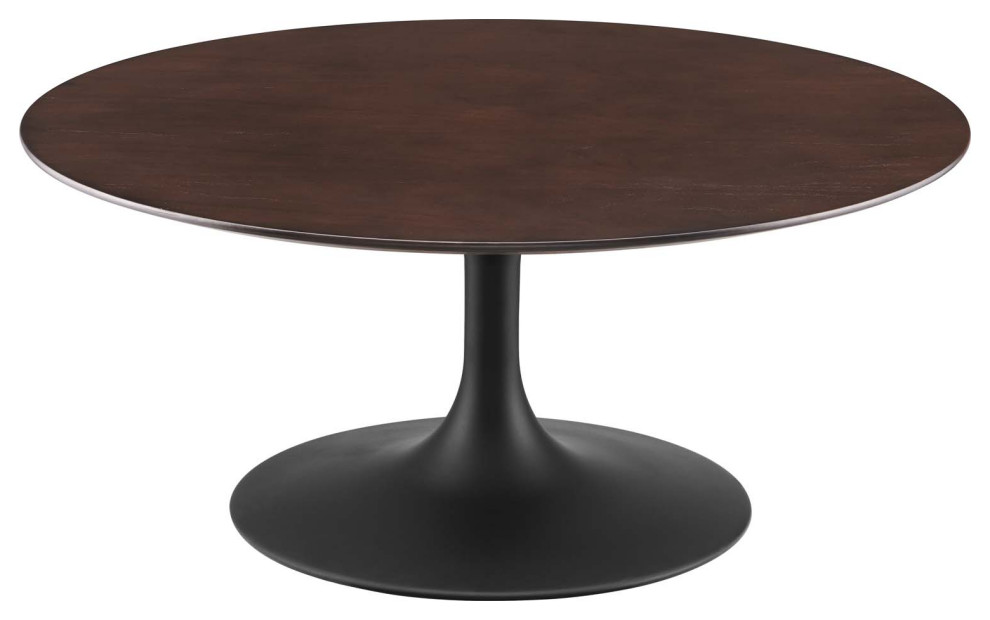 Coffee Table  Round  Wood  Metal  Black Dark Brown  Modern  Lounge Hospitality   Midcentury   Coffee Tables   by House Bound  Houzz