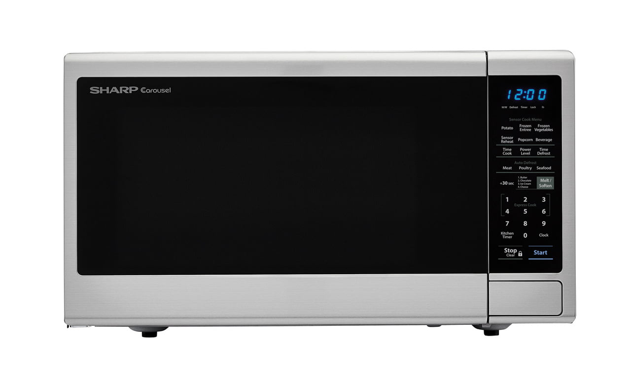 1.4 cu. ft. 1000W Sharp Black Carousel Countertop Microwave Oven (SMC1443CM)