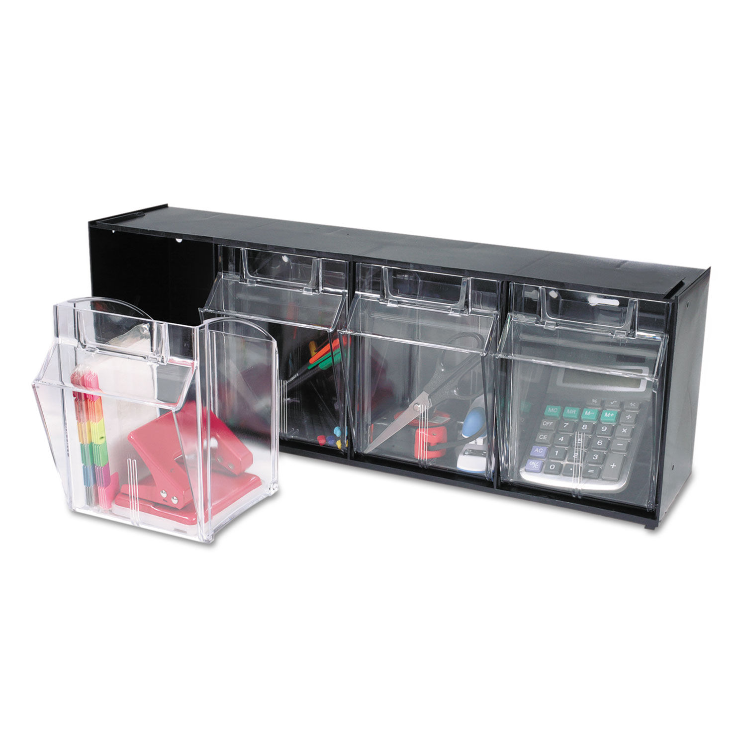 Tilt Bin Interlocking Multi-Bin Storage Organizer by deflectoandreg; DEF20404OP