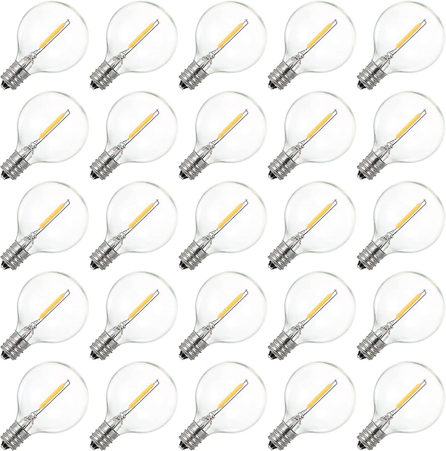 25 Pack G40 Globe Led Bulbs E12 Edison Base 2200k Warm White Replacement Bulb