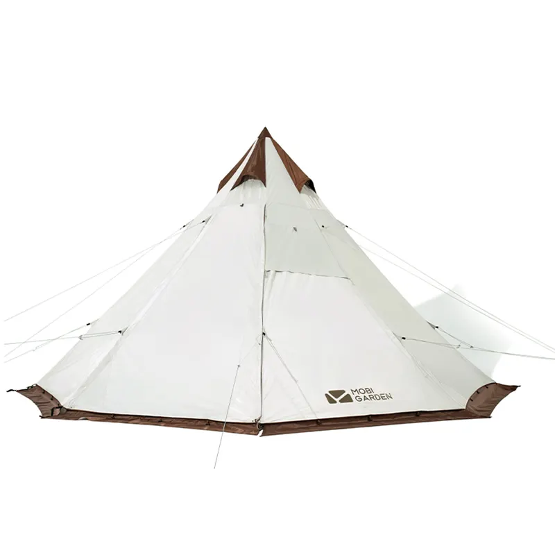 MOBI GARDEN Glamping Oxford Pyramid Tent Camping Family Tent 2 3 Person Waterproof