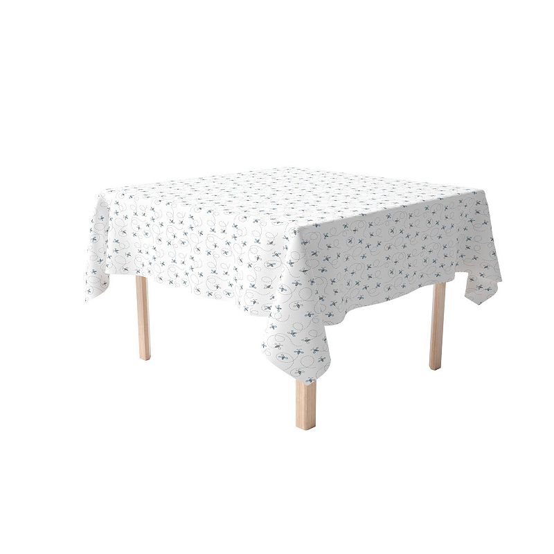 Square Tablecloth， 100% Polyester， 70x70， Buzzing Bees