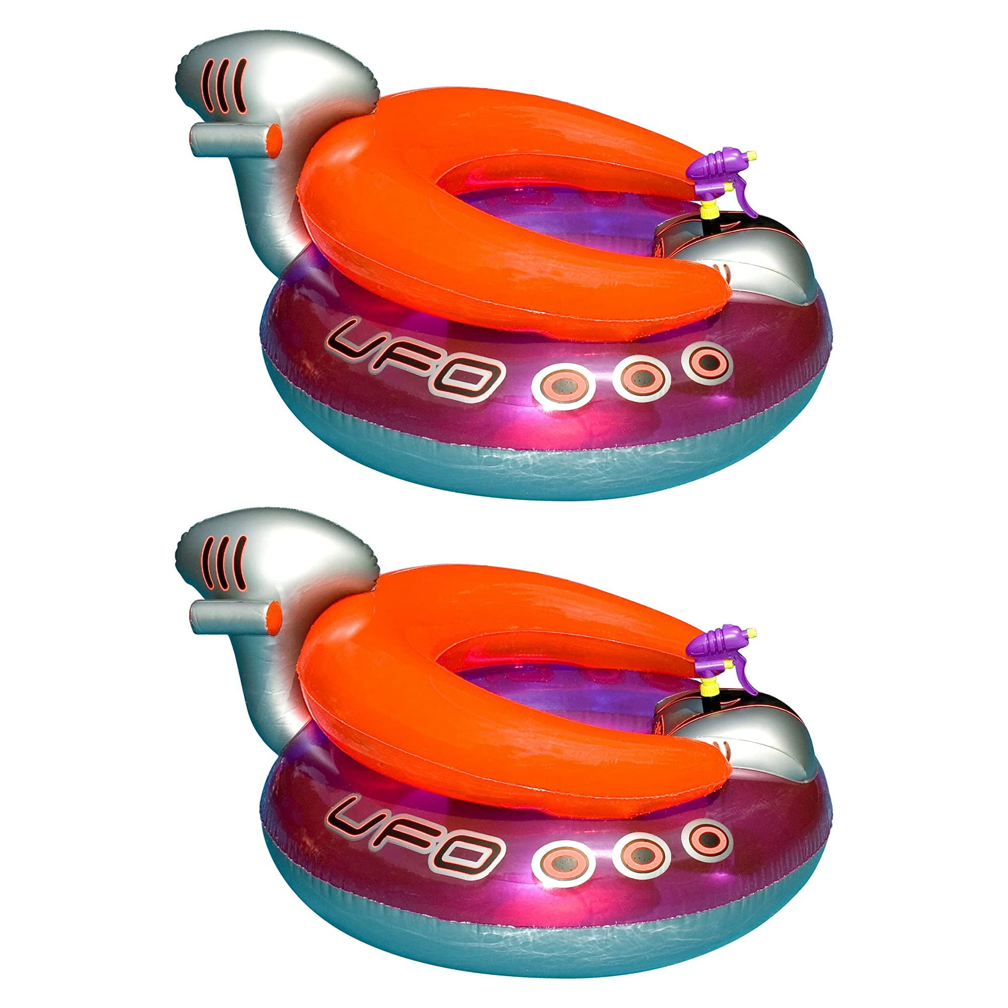 Swimline Inflatable UFO Lounge Chair Pool Float w/Squirt Gun (2 Pack)