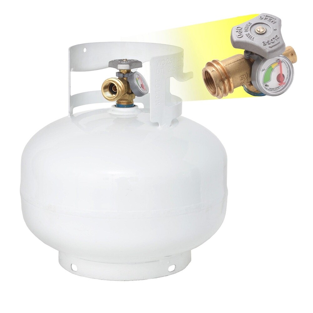 Flame King 11LB Propane Tank Cylinder Squatty with Type 1 OPD Valve