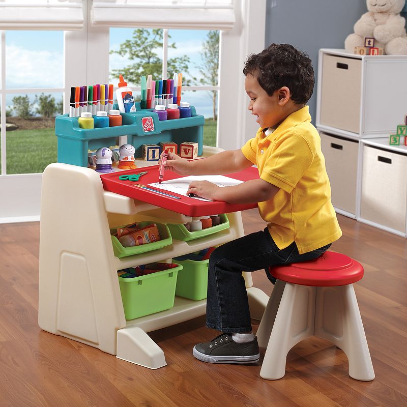 Step2 Flip and Doodle Easel Desk with Stool