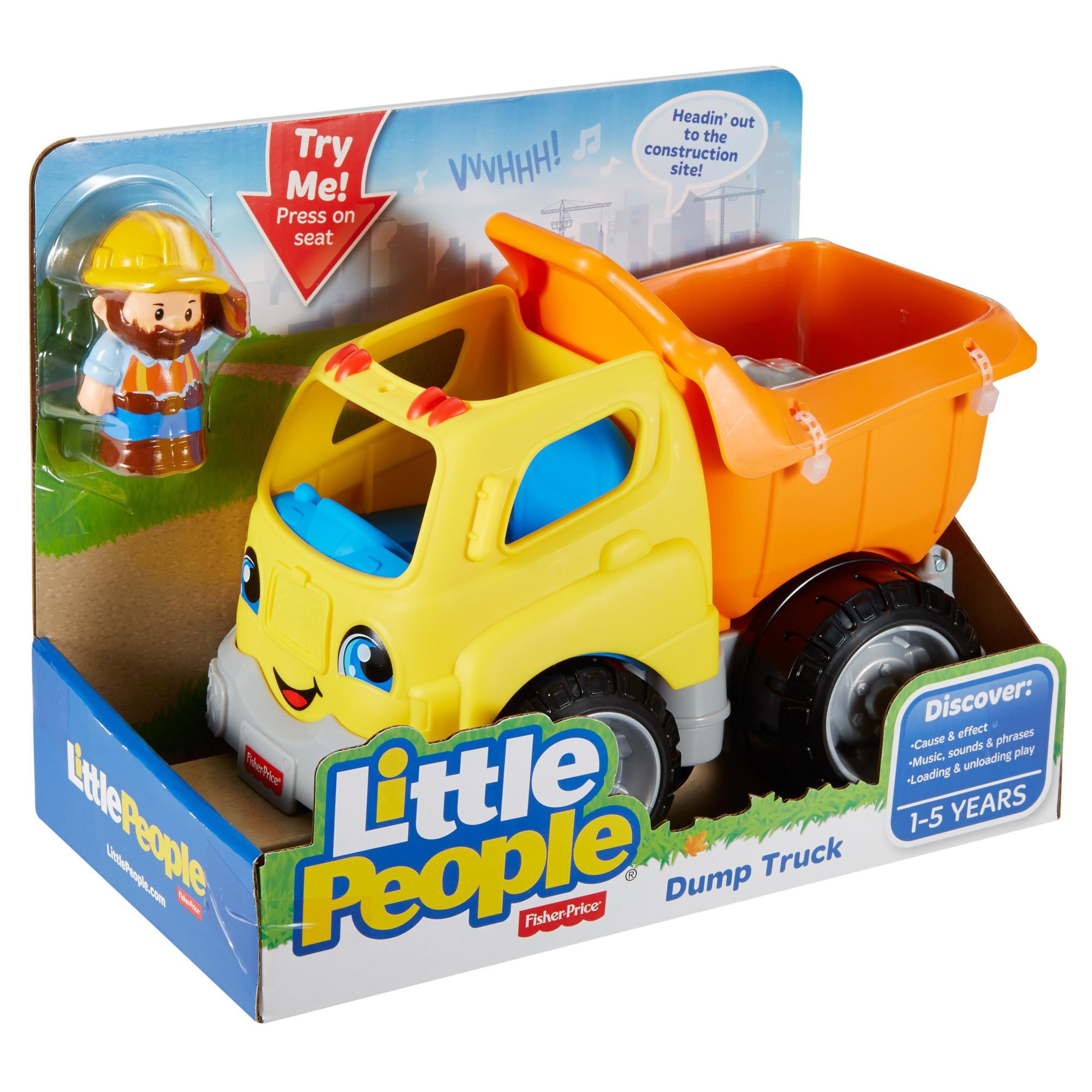 Fisher-Price Little People Dump Truck with Sounds and Construction Worker Figure