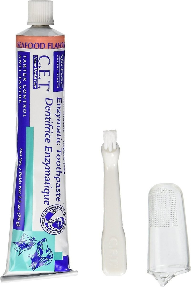 Virbac C.E.T. Enzymatic Oral Hygiene Seafood Flavor Cat Dental Kit