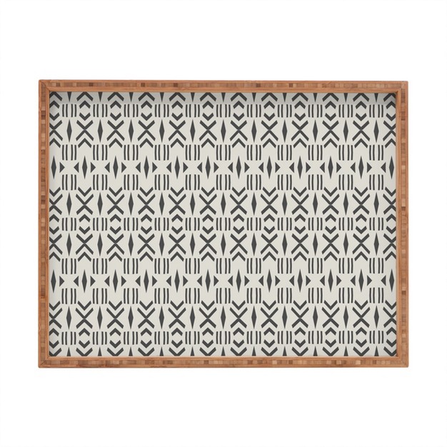 Holli Zollinger Geo Mudcloth Rectangle Bamboo Tray Deny Designs