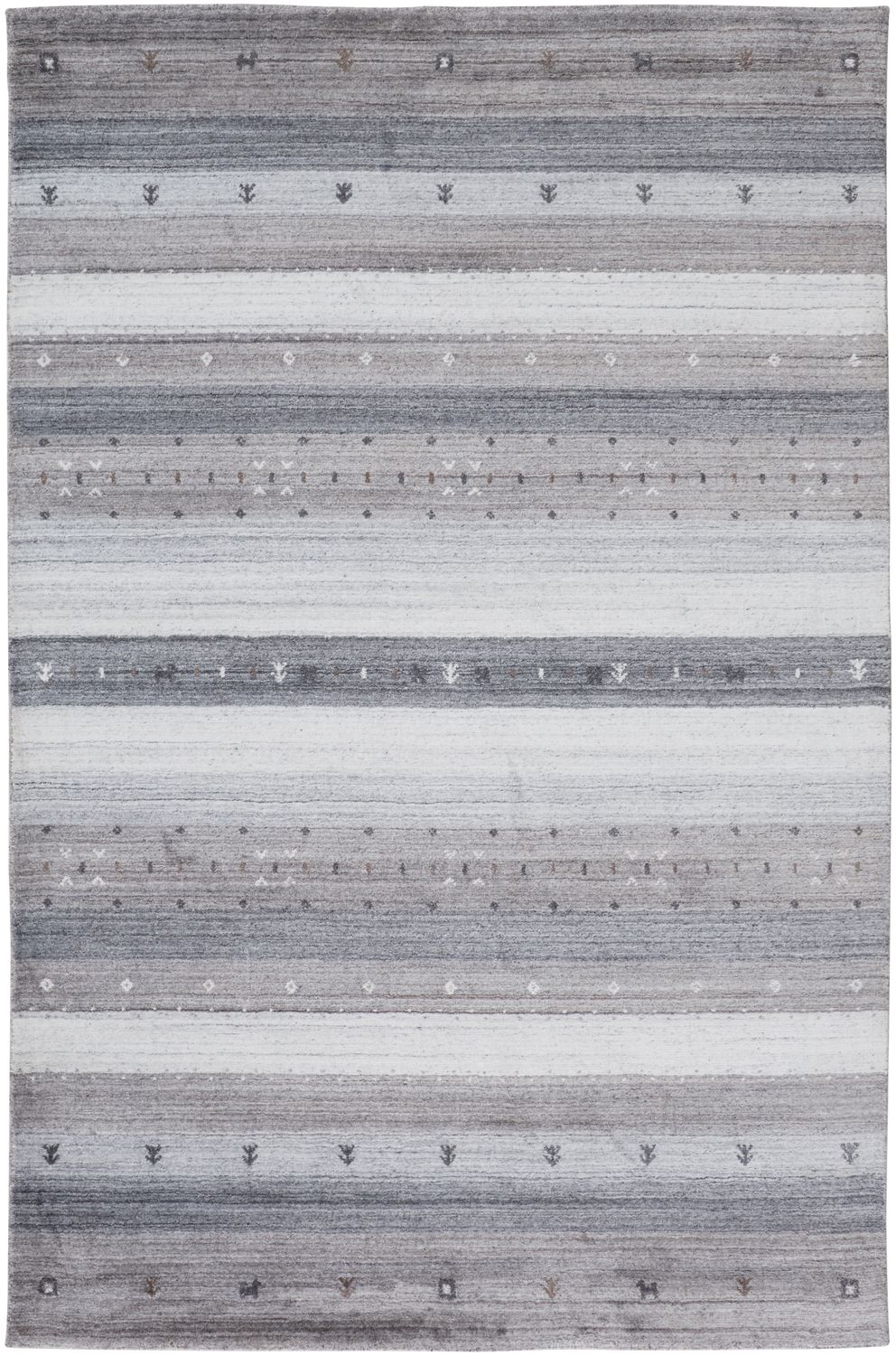 Yurie Hand Knotted Dark and Opal Gray Rug by BD Fine