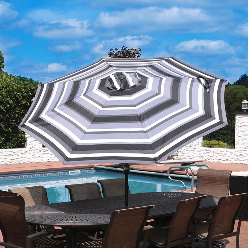 Sunnydaze 9' Aluminum Patio Umbrella With Push Button Tilt