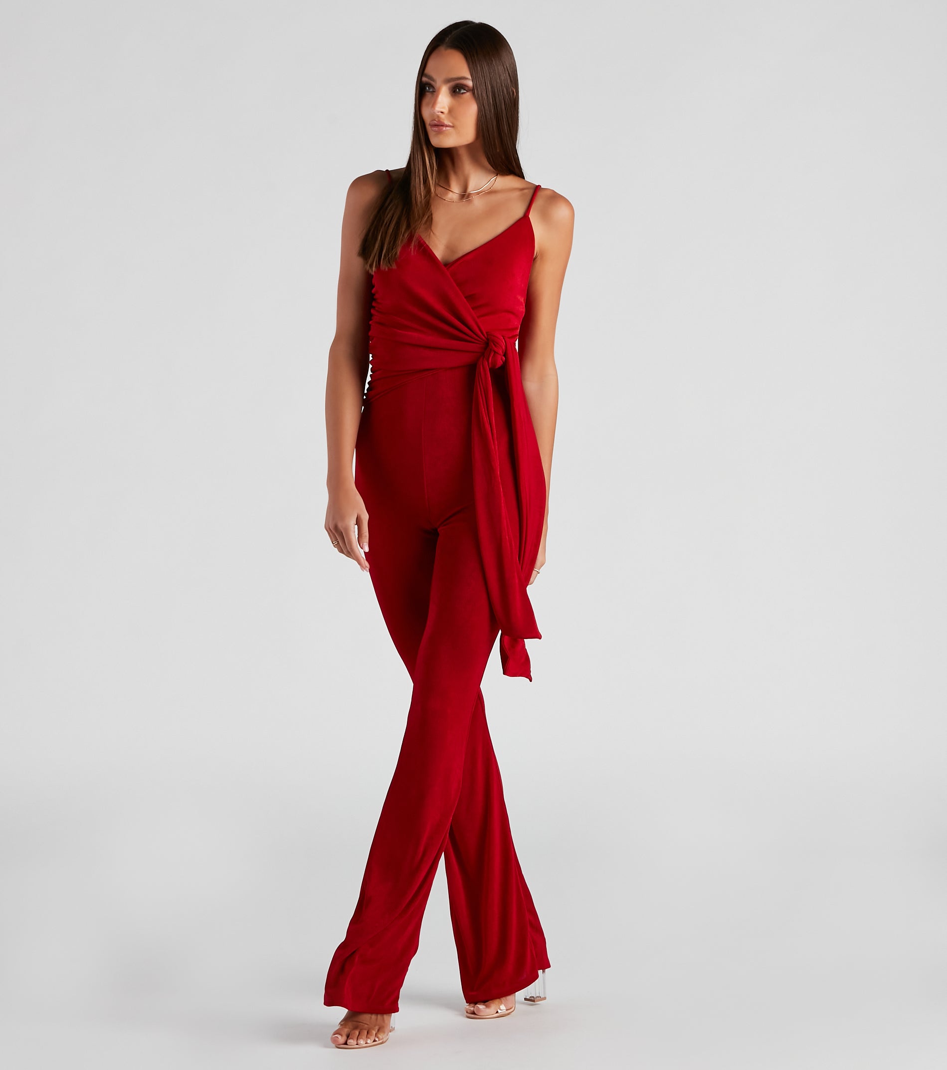 Tied In Knots Surplice Jumpsuit