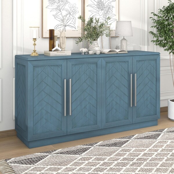 4 Doors Sideboard Kitchen Buffet Cabinet with Adjustable Shelves