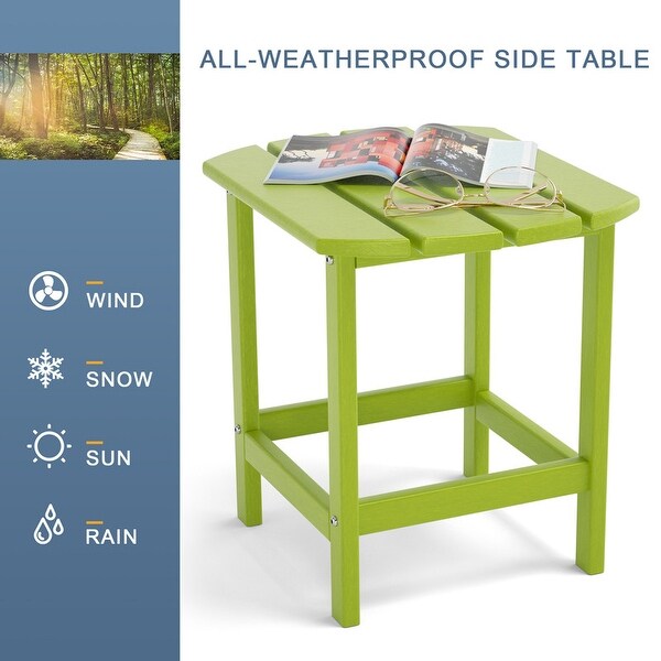 Patio Adirondack Side Table，Outdoor End Tables HDPE AllWeather Resistant