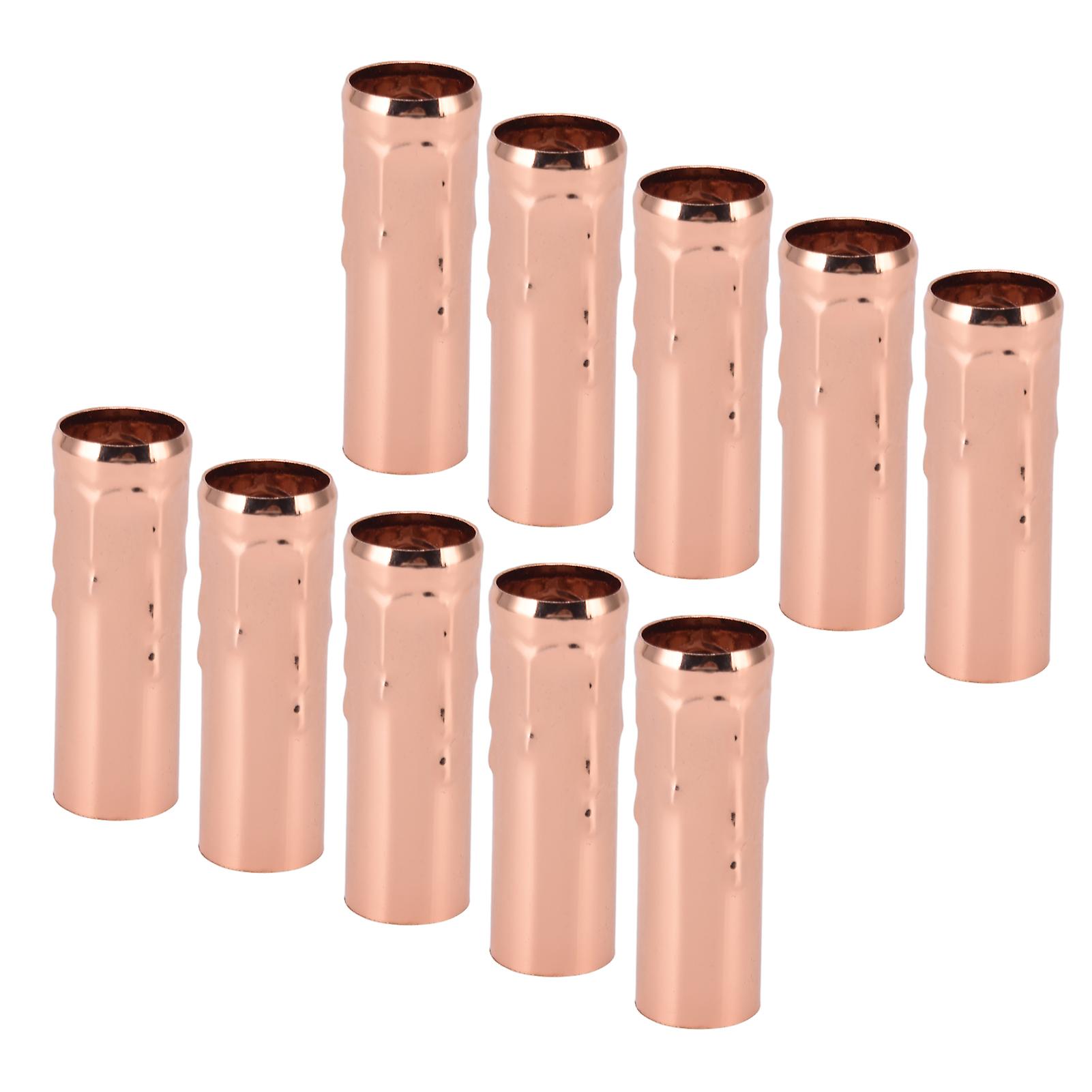 10Pcs E14 Metal Tube for Candle Lamp Holder Lamp Base Lighting Accessories 25x80mm Rose Gold