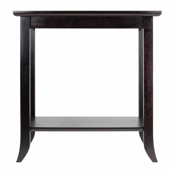 Skyline Decor Genoa Rectangular End Table with Glass Top and shelf