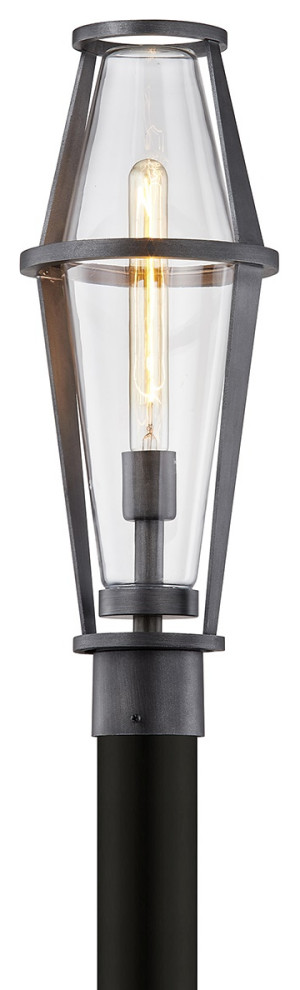 Prospect 1 Light Post   Graphite Finish   Clear Glass   Industrial   Post Lights   by Troy Lighting  Houzz