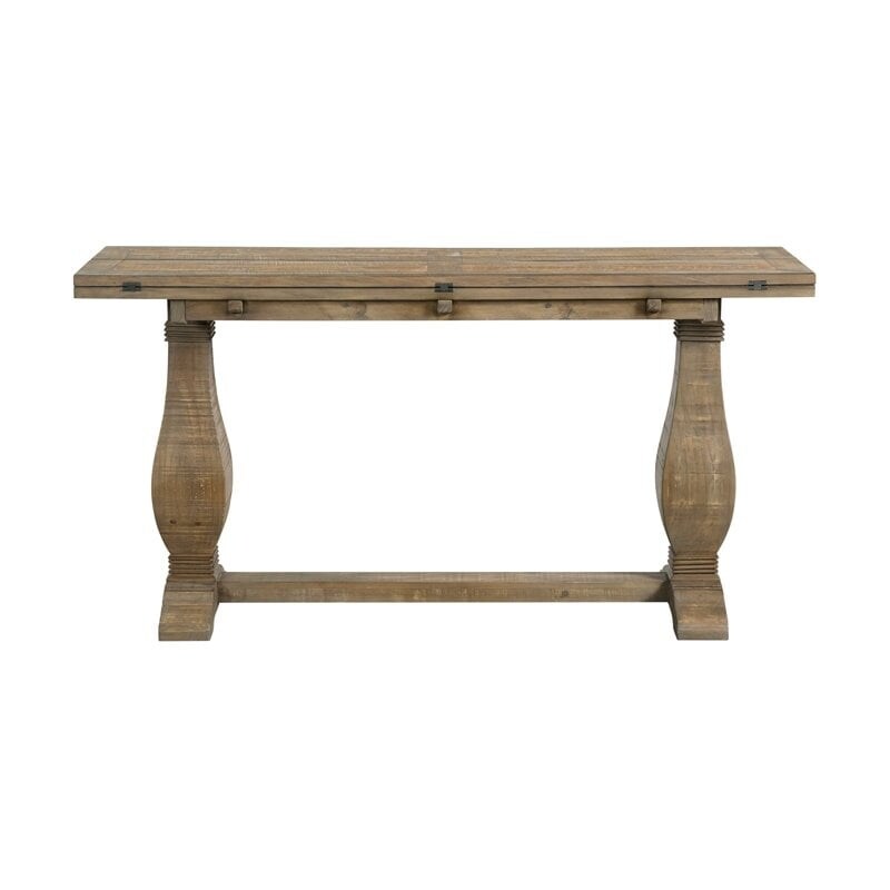 Napa Solid Wood 60 In. Pedestal Flip Top Sofa Console