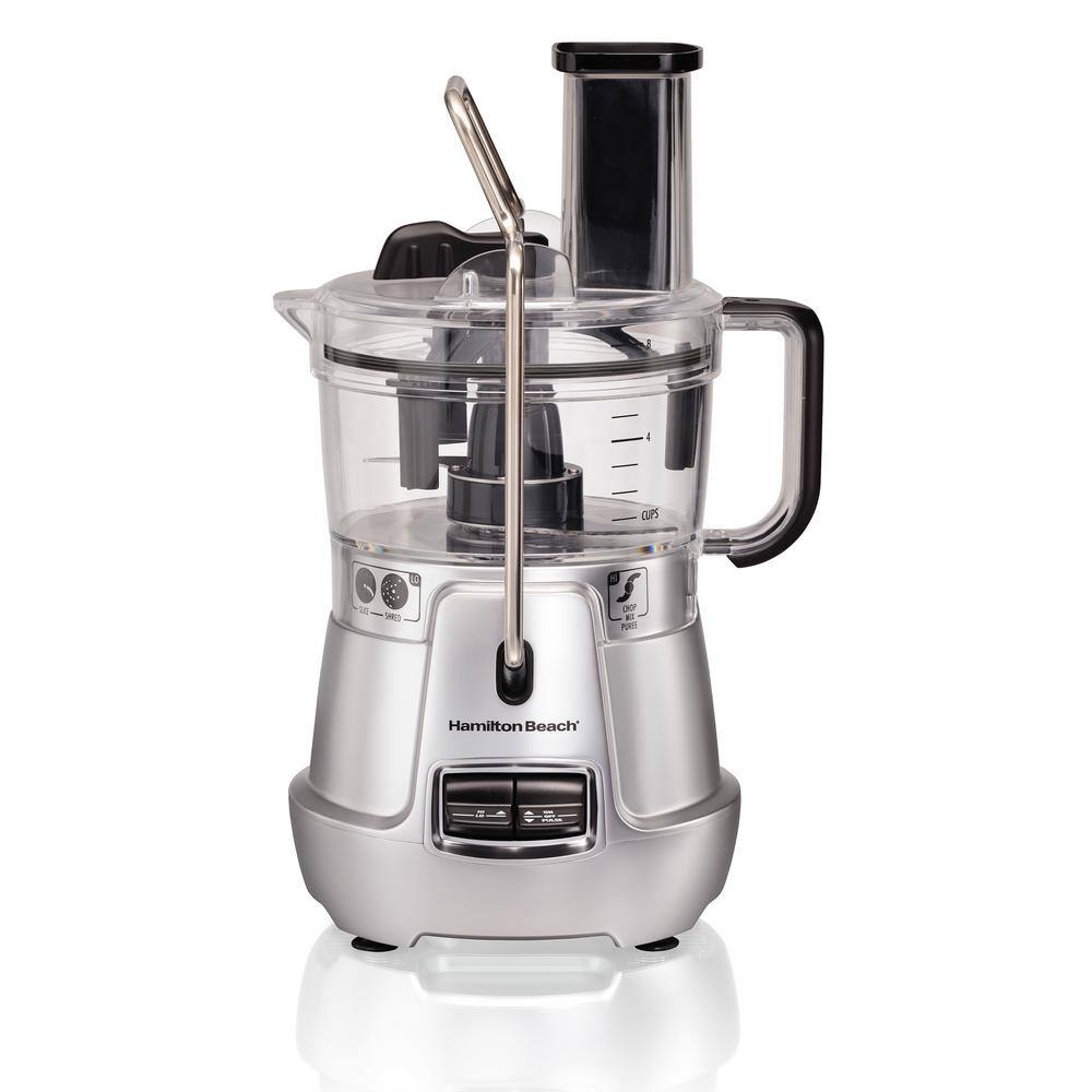 Hamilton Beach Stack  Snap 8-Cup 3-Speed Silver Food Processor with Built-in Bowl Scraper 70820