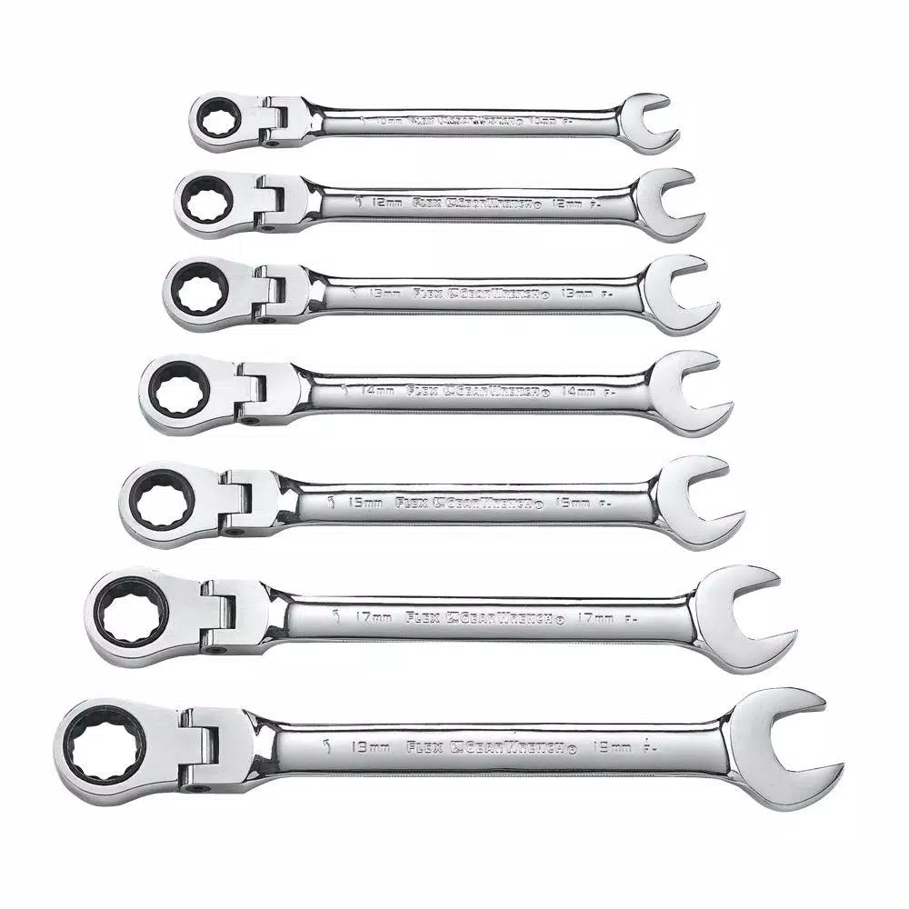 GEARWRENCH 12-Point Metric Flex Head Ratcheting Combination Wrench Set (7-Piece) and#8211; XDC Depot