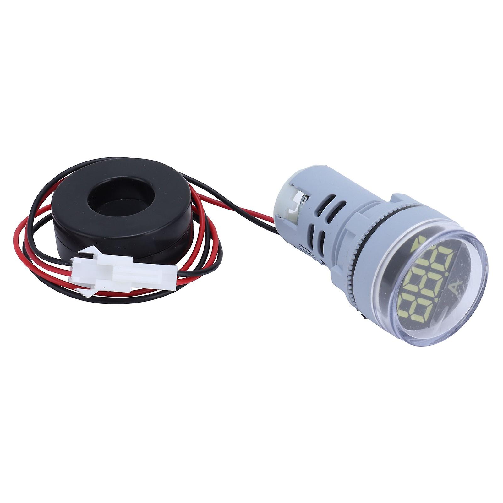 Digital Current Meter Universal Ammeter Signal Indicator Lamp Light AC 220V AD16‑22DSAWhite