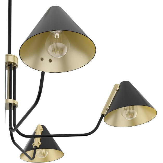 5 light Grove Isle Chandelier Matte Black Hunter Fan