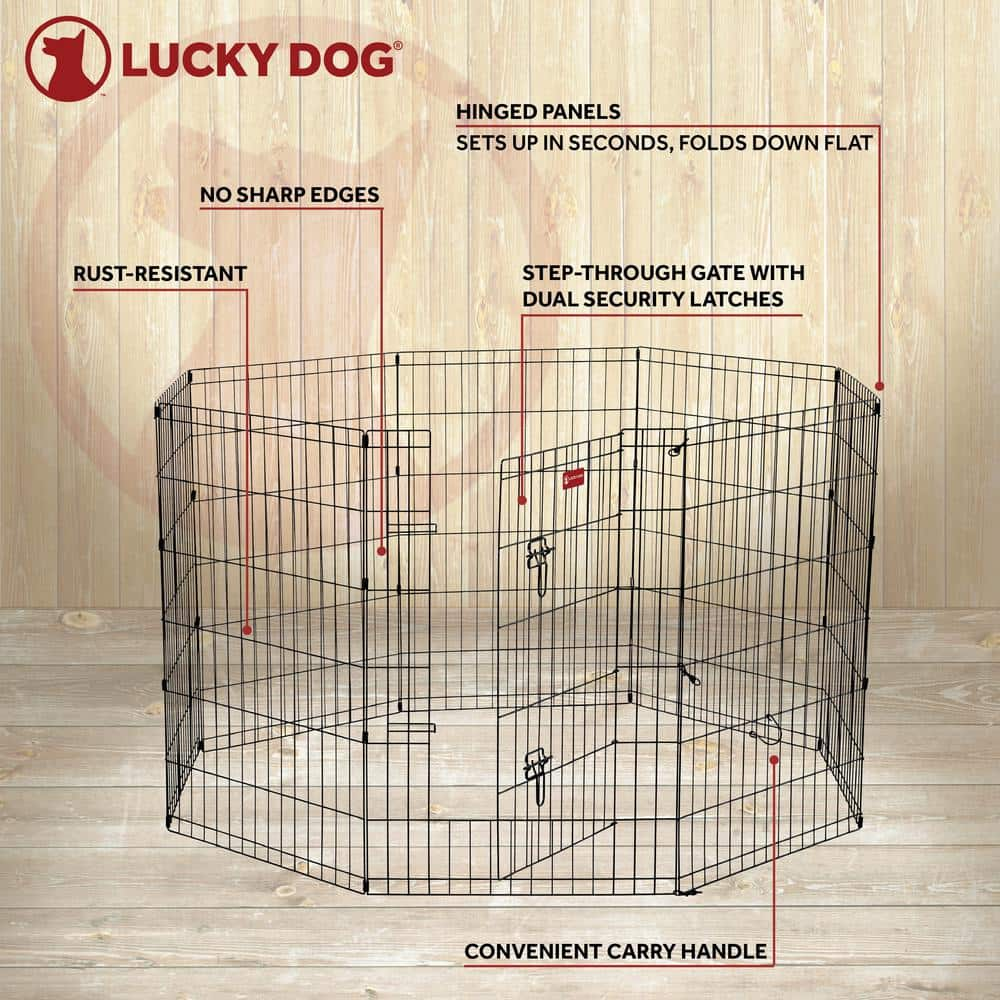 Lucky Dog 36 in. High Heavy Duty Dog Exercise Pen with Stakes ZW 11636