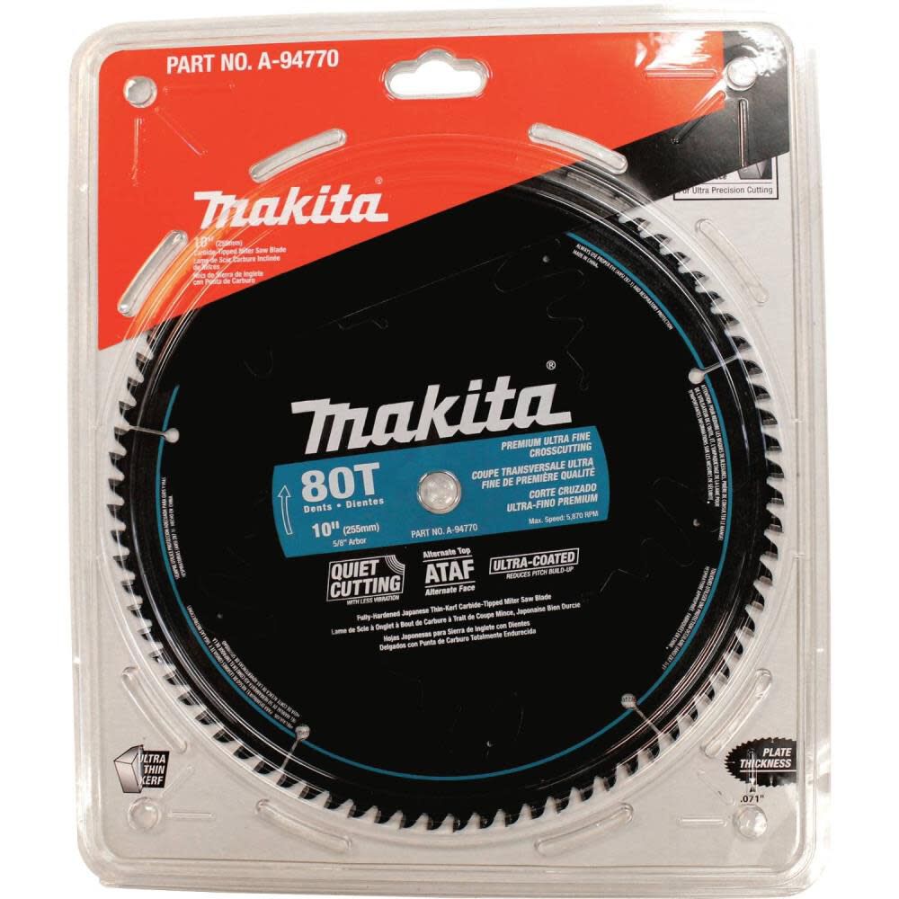 Makita 10 In. x 5/8 In. 80T Ultra-Coated Miter Saw Blade A-94770 from Makita