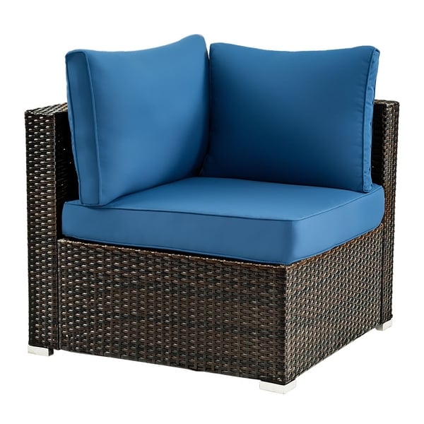 5Pcs Cushioned Patio Rattan Furniture Set