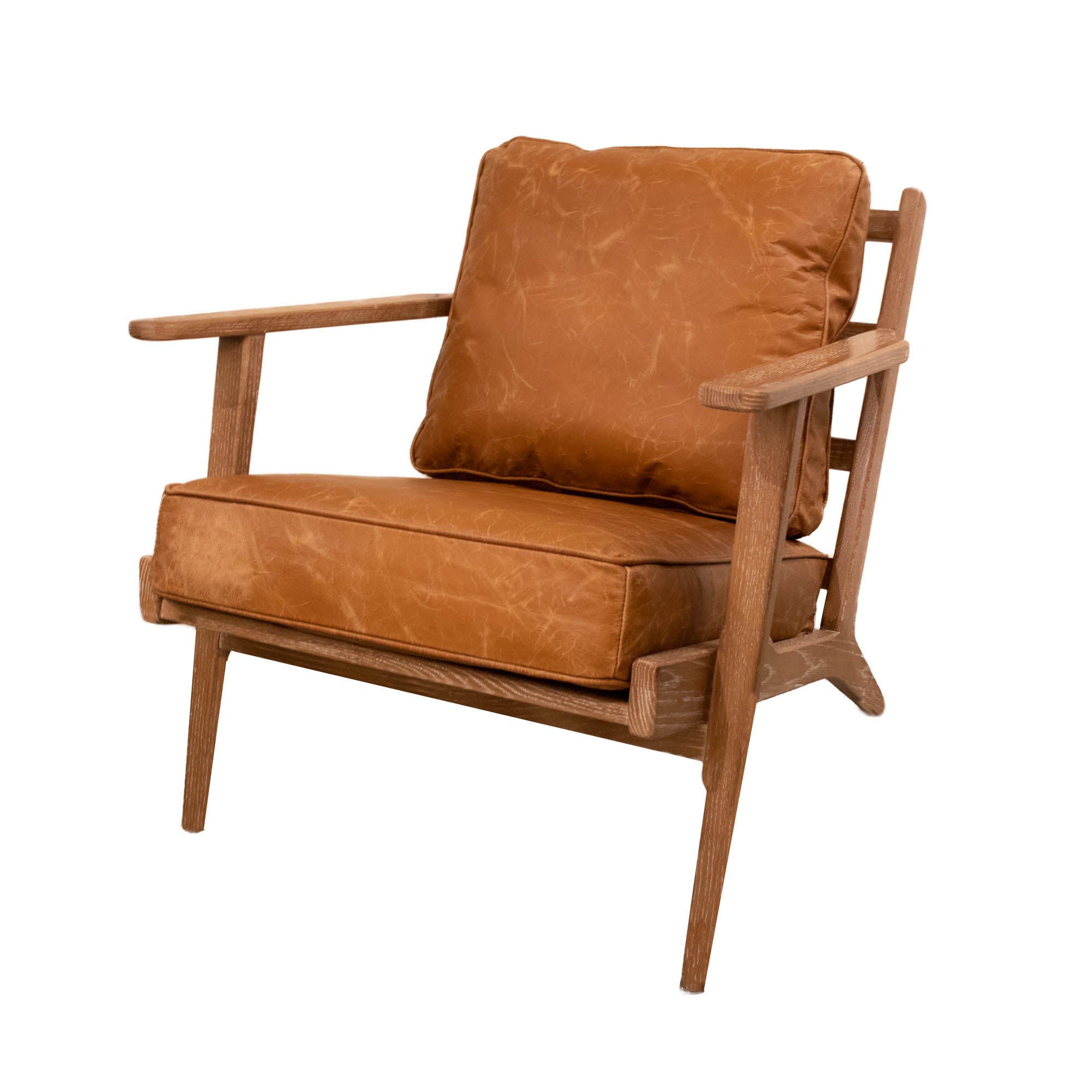 Junior Arm Chair - Camel Brown Leather