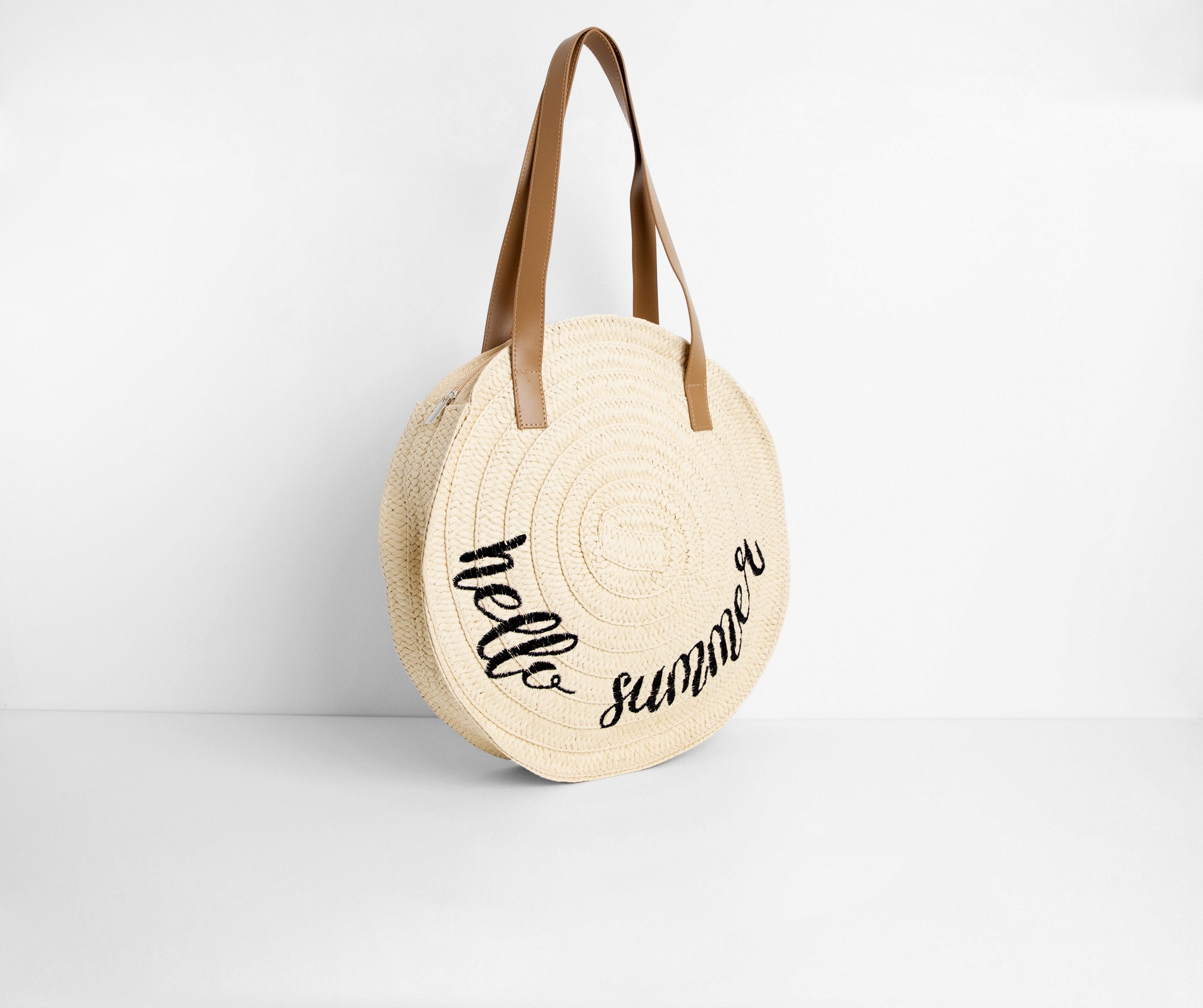 Hello Summer Woven Straw Tote Bag