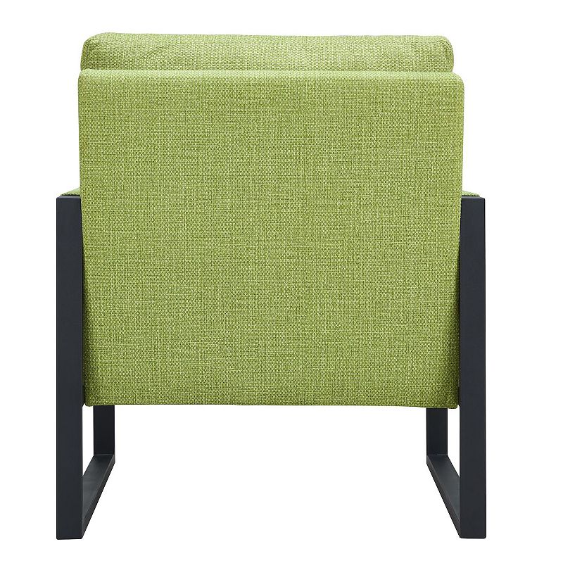 Grass Green Light Fiber Cloth Metal Frame Upholstered Sofa Accent Arm Chair