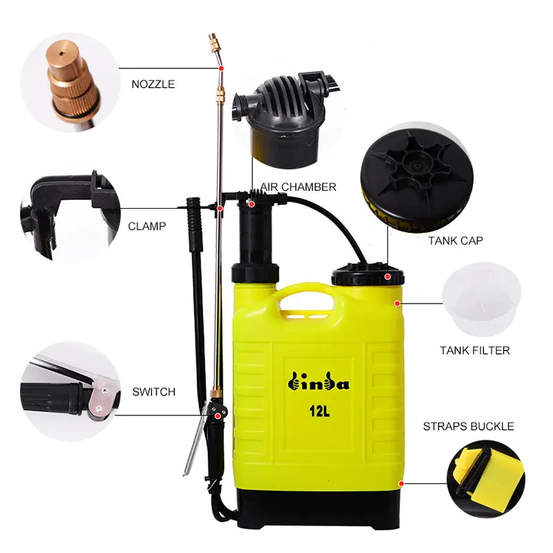 Taizhou Wholesale Factory Plastic PE Knapsack 12l Hand Operated Knapsack Sprayer For Agricultural