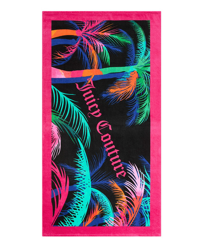 Juicy Couture Neon Palm Cotton Beach Towel 36 x 68