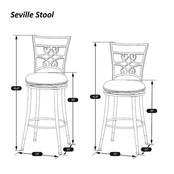 Hillsdale Furniture Seville Metal Swivel Stool