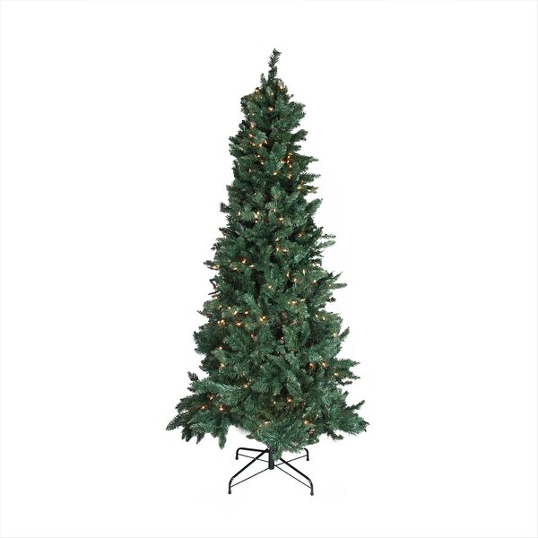 9' Prelit Slim Pine Artificial Christmas Tree