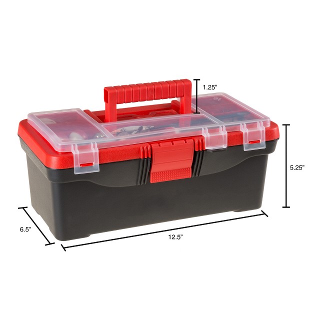 Leisure Sports Fishing Tackle Set And Box Red black 55 Pieces