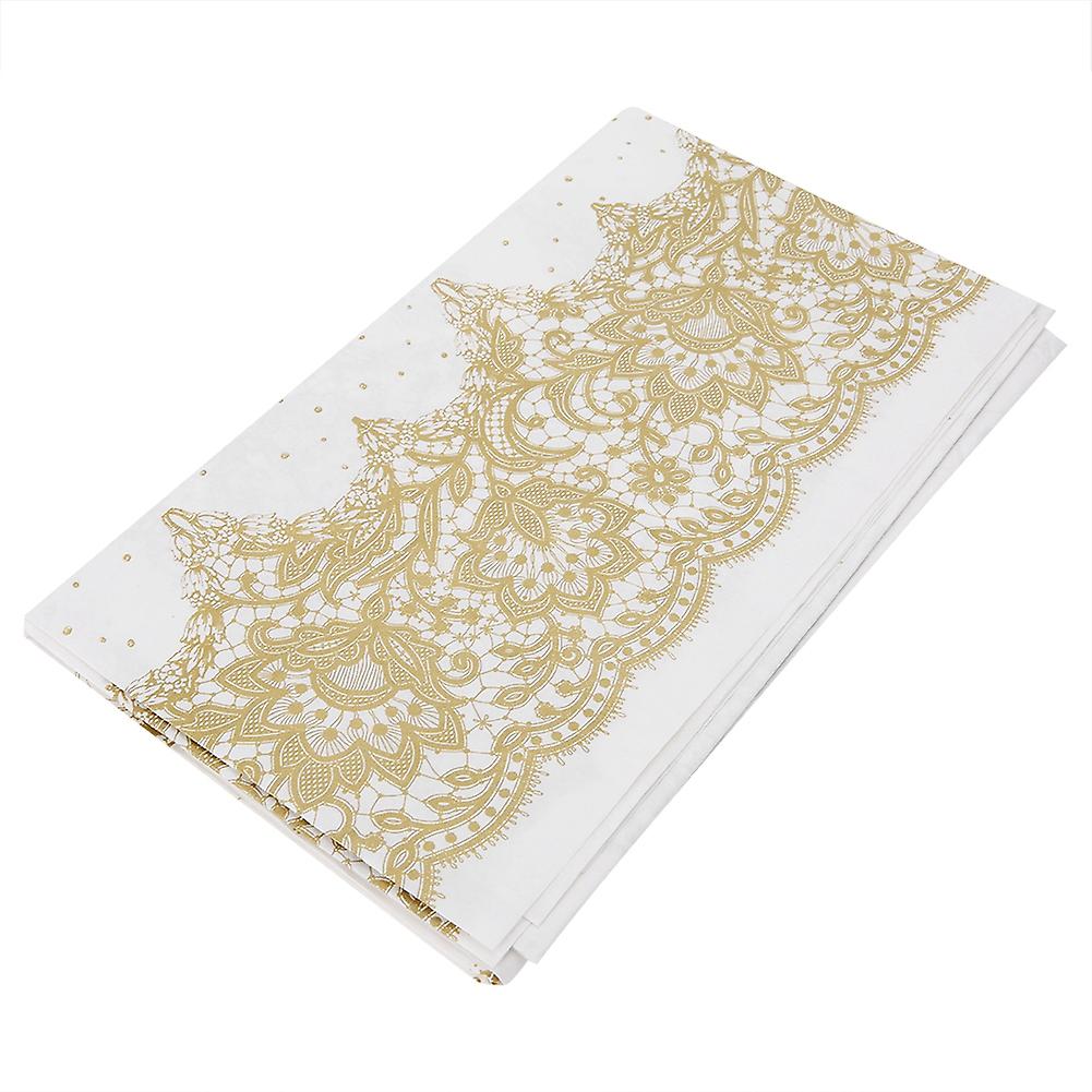 Tea Time Disposable Paper Tablecloths 140*140cm Wedding Birthday Party Table Decor(golden)