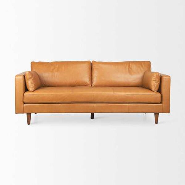 Elton Tan Leather Sofa