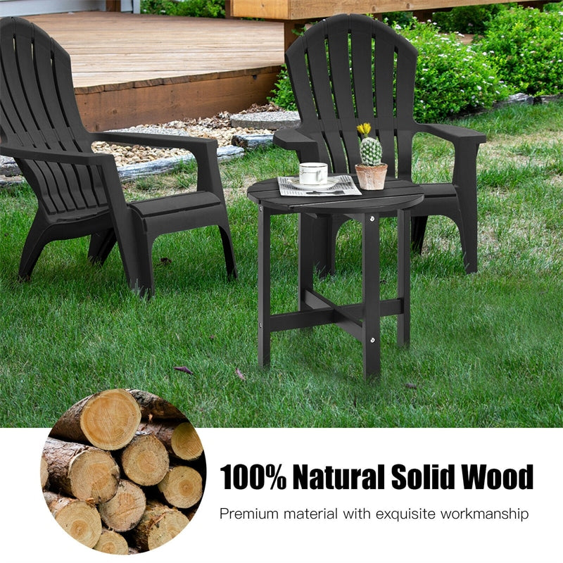 18¡¯¡¯ Outdoor Round Bistro Side Table Wood Slat End Table for Garden