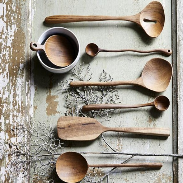 Wooden ladle with hole