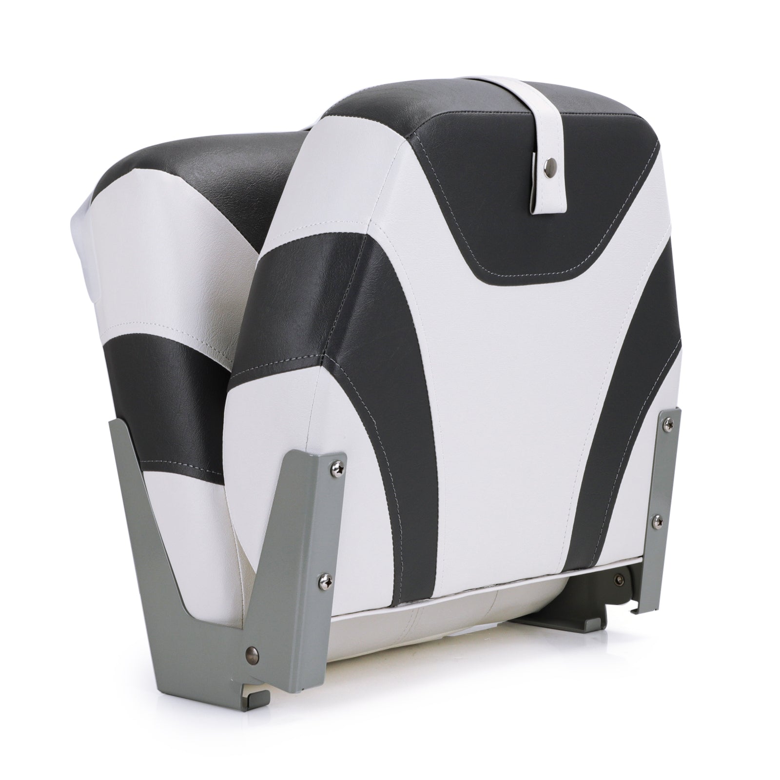 NORTHCAPTAIN Deluxe White/Charcoal Low Back Folding Boat Seat， 1 Seat