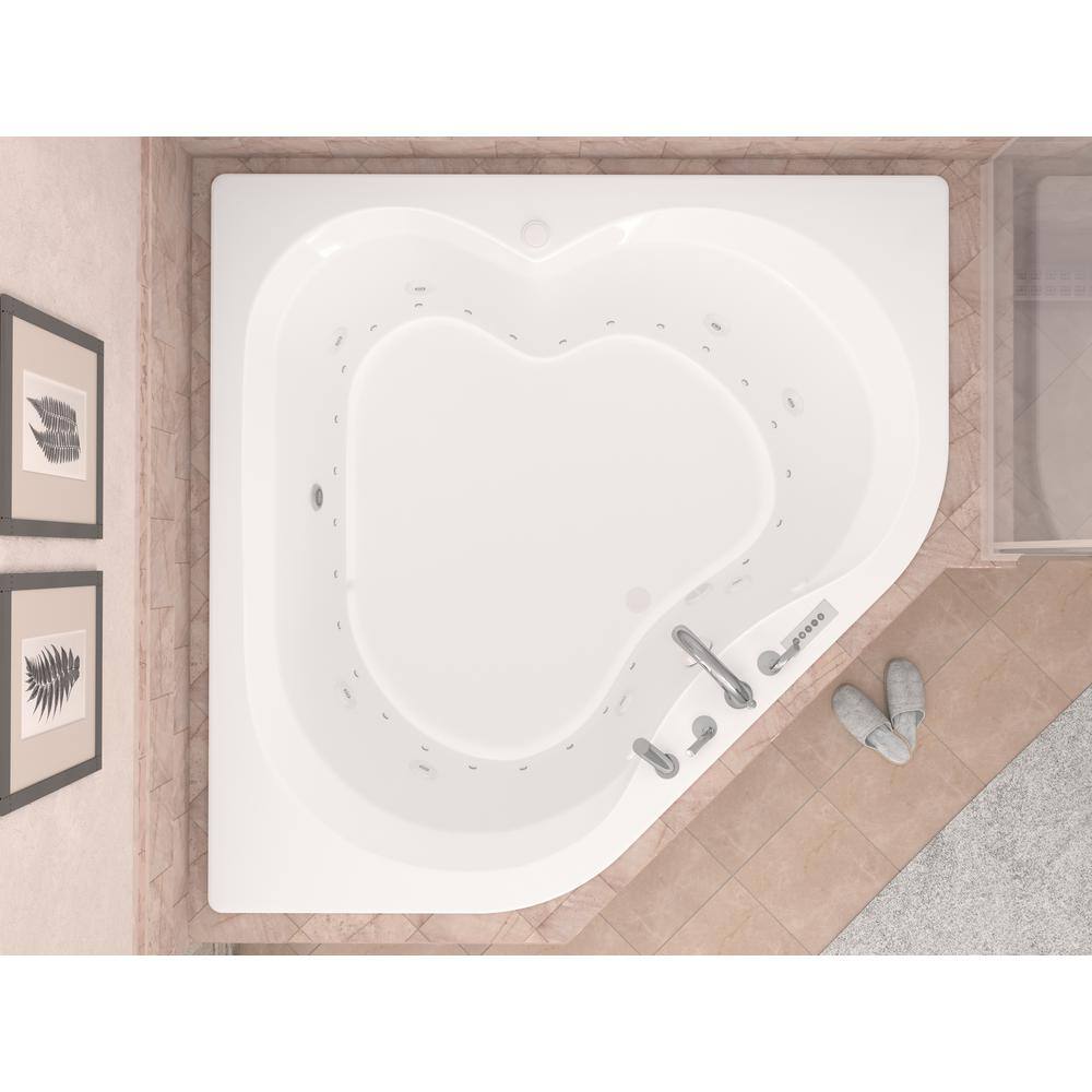 Universal Tubs Beryl Diamond 5 ft. Acrylic Corner Drop-in Whirlpool Air Bathtub in White HD6060CDLX