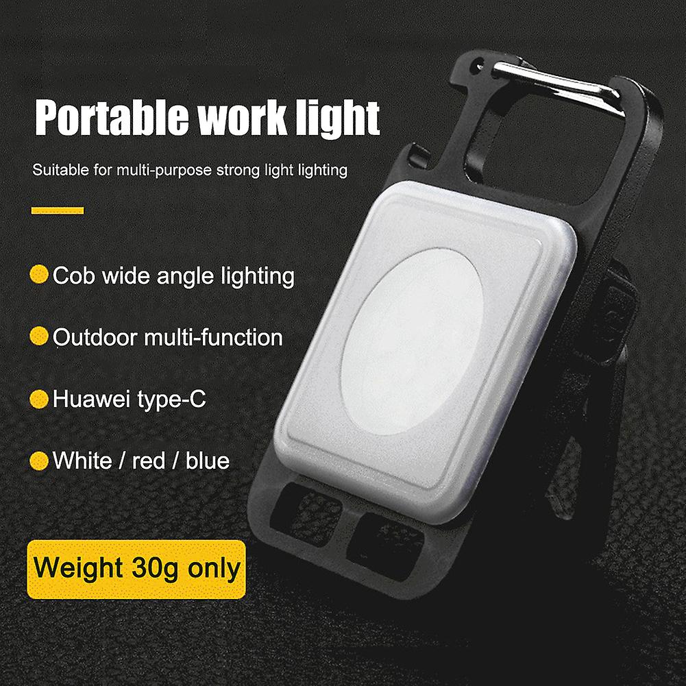 Flashlight Mini Work Led Light Rechargeable Lamp Pocket Cob Keychain Portable Flashlight Outdoor Camping Small Light Corkscrew