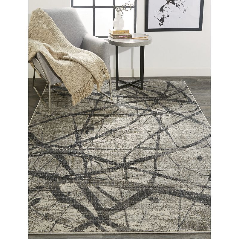 Weave and Wander Kiba Beige Abstract Area Rug