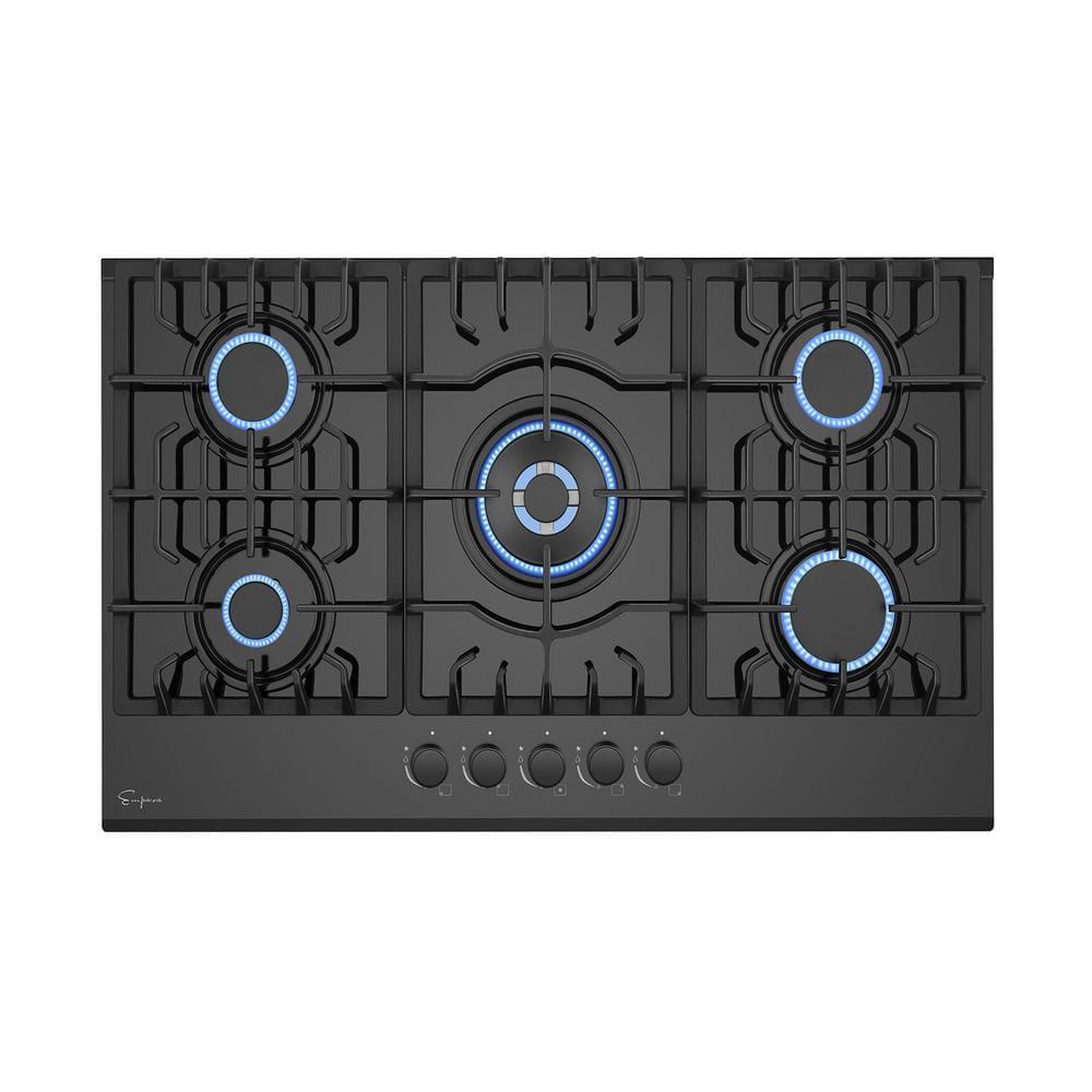 Empava Builtin 30 in Gas Cooktop Gas Stove in Black 5 Sealed Burners