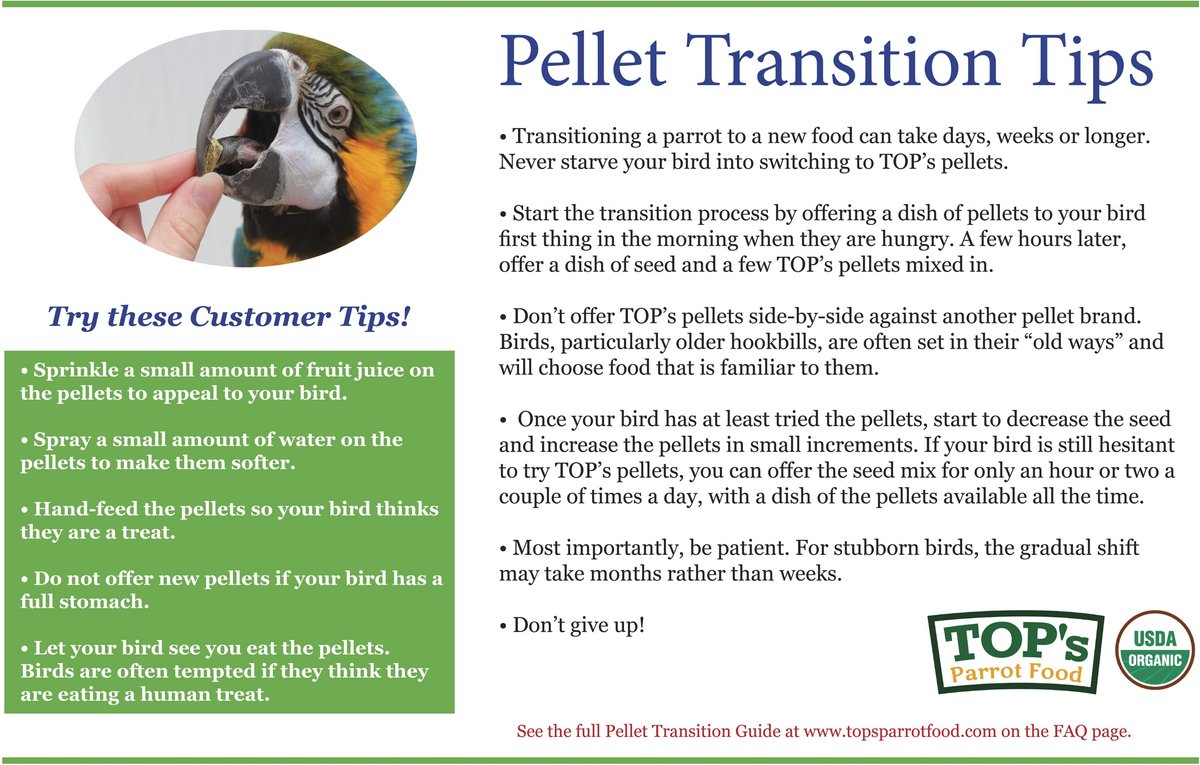 TOP's Parrot Food Organic Pellets Parrot Food